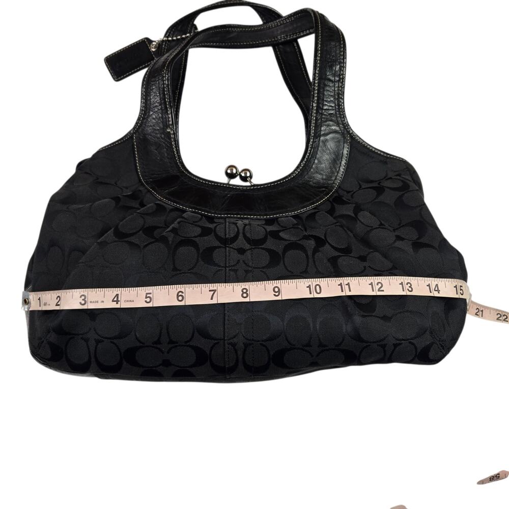 Y2K Coach Ergo Signature Coach Kisslock Black Hobo Shoulder Bag RARE - Picture 4 of 10